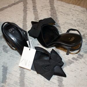 ZARA Black Bow Heels